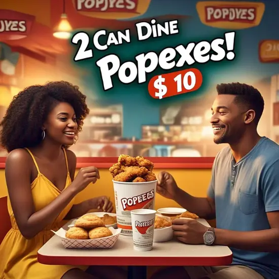 Popeyes specials today 15 Popeyes 2 Can Dine For $10 Deal