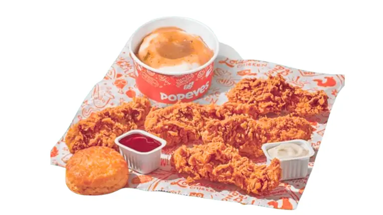 🥳 Popeyes Catering Menu Perfect for Every Celebration! 8 3-Pc Tenders Boxed Meal $44.95